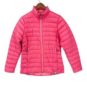 REI Co-Op Down Jacket Full-Zip Lightweight Hiking Puffer Orange